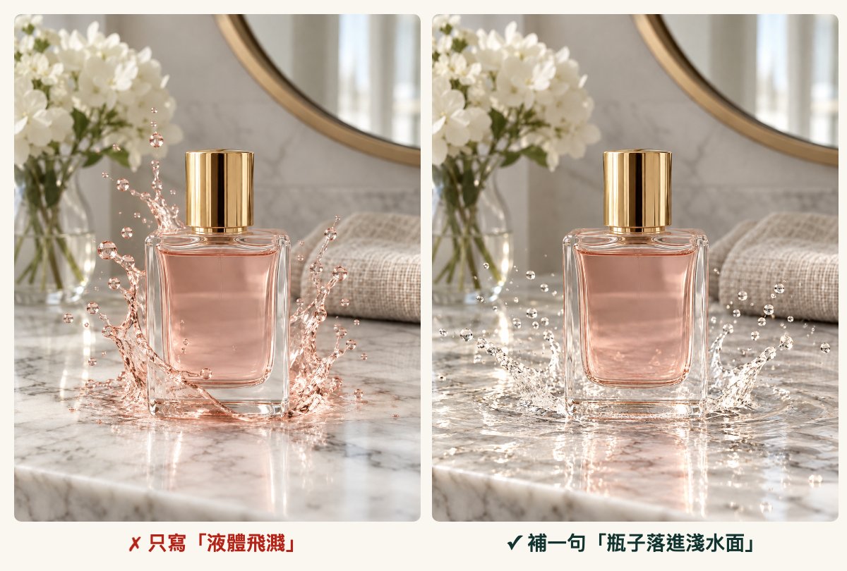 液體飛濺修正前後